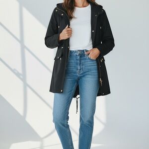 💲6️⃣ {{ j a c k e t }} Black gold zipper Hooded Jacket